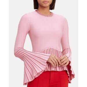 Jonathan Simkhai Pink Bell Sleeves Knit Sweater Women's Size XS